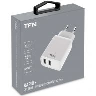 Сетевое зарядное устройство TFN x2 USB-A RAPID+ 12W, белый (TFN-WCRPD12W2UWH)