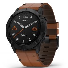 Часы Garmin Fenix 6X Sapphire с кожаным ремешком