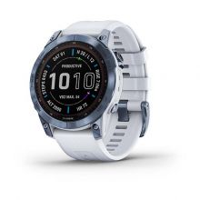 Умные часы Garmin Fenix 7 Sapphire Solar, синий минерал/белый