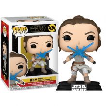 Фигурка Funko POP! Star Wars Ep 9 Rey w/2 Light Sabers 51484, 9.5 см