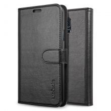 Кожаный чехол-подставка SGP для Galaxy S5 Wallet S (Black)