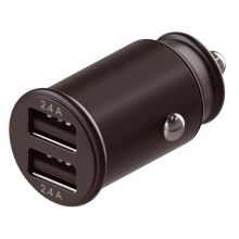 Автомобильное зарядное устройство InterStep Metal 2USB (2,4А+2,4А) 24W (Black)