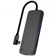 Разветвитель Type-C 9 в 1 Multimedia DUAL 4K/USB/PD / USB-Hub / Lyambda Slim Aluminum LC130 Gray