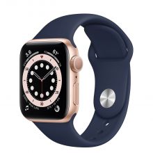 Умные часы Apple Watch Series 6 GPS 40mm Aluminum Case with Sport Band, золотистый/темный ультрамарин