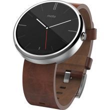 Motorola Moto 360 (Light Metal with Cognac Leather) - умные часы для Android