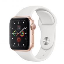 Часы Apple Watch Series 5 GPS 40mm Aluminum Case with Sport Band (Золотистый/Белый)