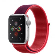 Часы Apple Watch Series 5 GPS 40mm Aluminum Case with Sport Loop (Серебристый/Гранатовый)