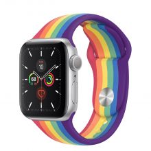 Часы Apple Watch Series 5 GPS 40mm Aluminum Case with Sport Band (Серебристый/Радужный)