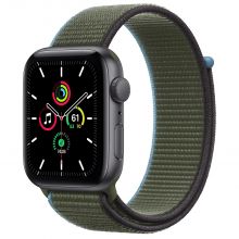 Умные часы Apple Watch SE GPS 44mm Aluminum Case with Sport Loop (Space Gray/Inverness Green)