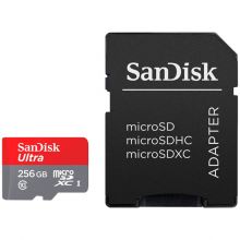 Карта памяти SanDisk Ultra microSDXC Class 10 UHS Class 1 A1 100MB/s 256GB + SD adapter