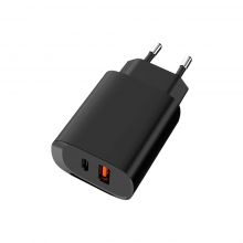 Сетевое зарядное устройство TFN x1 USB-C/x1 USB-A PD 20W, черный (TFN-WCRPD08)