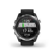 Умные часы Garmin Descent Mk2 stainless steel with silicone band Wi-Fi NFC, черный/серебристый