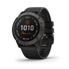 Умные часы Garmin Fenix 6X Pro Solar титановый DLC, серый/черный