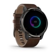 Умные часы Garmin Venu 2 Plus, серый безель и кожаный ремешок