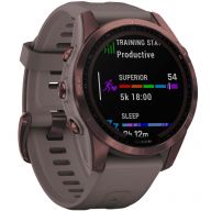 Умные часы Garmin Fenix 7s Sapphire Solar, Dark Bronze Titanium/Shale Gray