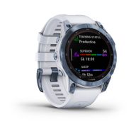 Умные часы Garmin Fenix 7 Sapphire Solar, синий минерал/белый