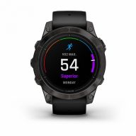 Смарт-часы Garmin Epix PRO (Gen 2) Sapphire Edition 47 мм, титановый угольно-серый, DLC, черный силиконовый ремешок