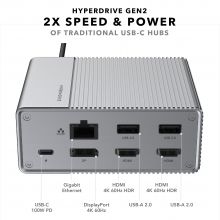 Адаптер Hyper HyperDrive Gen2 12-Port USB-C Hub for MacBook, Chromebook, and PC