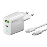 Зарядное устройство Deppa 11396 (USB Type-C, USB A), белый