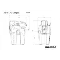 Профессиональный пылесос Metabo AS 18 L PC Compact (602028850), зеленый