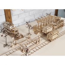 Сборная модель UGEARS Переезд и рельсы