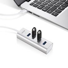 USB-C адаптер Anker для Macbook, ChromeBook Pixel 4-Port USB 3.0 (Silver)