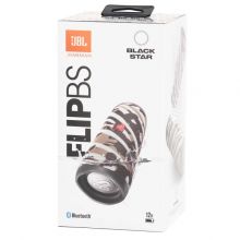 Портативная акустика JBL Flip 5 Black Star, black/white/brown