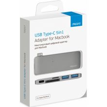 USB-C адаптер для Macbook 5 в1 Deppa (Space Gray)