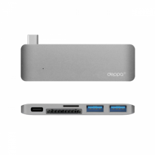 USB-C адаптер для Macbook 5 в1 Deppa (Space Gray)