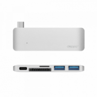 USB-C адаптер для Macbook 5 в1 Deppa (Silver)