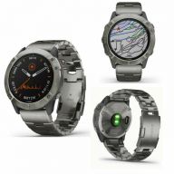 Умные часы Garmin Fenix 6 Sapphire титановый с титановым браслетом, серебристый