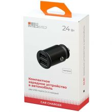 Автомобильное зарядное устройство InterStep Metal 2USB (2,4А+2,4А) 24W (Black)