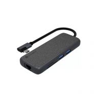 Разветвитель Type-C 9 в 1 Multimedia DUAL 4K/USB/PD / USB-Hub / Lyambda Slim Aluminum LC130 Gray