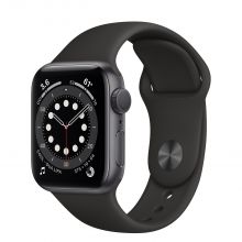 Умные часы Apple Watch Series 6 GPS 44mm Aluminum Case with Sport Band (Серый космос/черный)