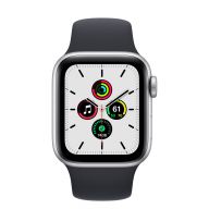 Умные часы Apple Watch SE GPS 40mm Aluminum Case with Sport Band (Серебристый/Черный)