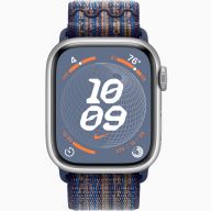 Умные часы Apple Watch Series 9 41 мм Silver Aluminium Case GPS, Game Royal/Orange Nike Sport Loop