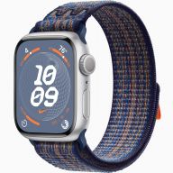 Умные часы Apple Watch Series 9 41 мм Silver Aluminium Case GPS, Game Royal/Orange Nike Sport Loop