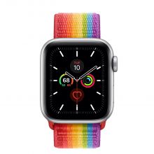 Часы Apple Watch Series 5 GPS 40mm Aluminum Case with Sport Loop Pride (Серебристый/Радужный)