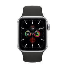 Часы Apple Watch Series 5 GPS 40mm Aluminum Case with Sport Band (Серебристый/Черный)