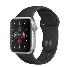 Часы Apple Watch Series 5 GPS 40mm Aluminum Case with Sport Band (Серебристый/Черный)