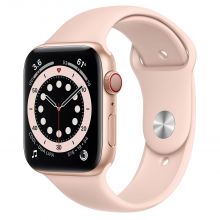 Часы Apple Watch Series 5 GPS + Cellular 44mm Aluminum Case with Sport Band (Золотистый/Розовый песок)