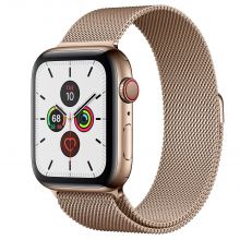 Часы Apple Watch Series 5 GPS + Cellular 44mm Stainless Steel Case with Milanese Loop (Золотистый)