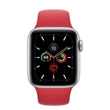 Часы Apple Watch Series 5 GPS 40mm Aluminum Case with Sport Band (Серебристый/Гранатовый)