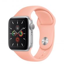 Часы Apple Watch Series 5 GPS 40mm Aluminum Case with Sport Band (Серебристый/Грейпфрут)