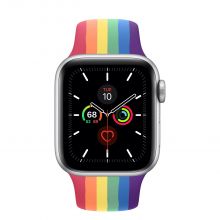 Часы Apple Watch Series 5 GPS 40mm Aluminum Case with Sport Band (Серебристый/Радужный)