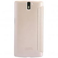 Чехол - книжка Nillkin для OnePlus One Sparkle Leather Case (Beige)