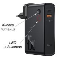 Аккумулятор Baseus GaN Charger C+U, 10000 mAh (PPNLD-C01/PPNLD-C02), черный