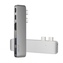 USB-C адаптер Purgo Slim Aluminum Type-C Pro Hub Adapter для MacBook Pro 13/15 2 USB type-C, Pass-Through Charging, 2 USB 3.0 Ports, HDMI (Space Gray)