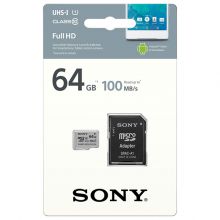 Карта памяти microSDXC Sony 64GB (SR-64MY4A) Class 10 UHS Class 1  100MB/s + SD adapter