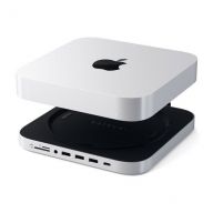 Док-станция Satechi Mac Mini Stand ST-MMSHS c отсеком для SSD, USB Type-C, 3*USB, SD, micro SD, серебристая